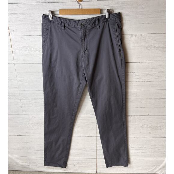 Vuori Pants Mens Size 36 Gray Collins Chino Cotton Blend Smoke Beryl Comfort - Picture 6 of 16